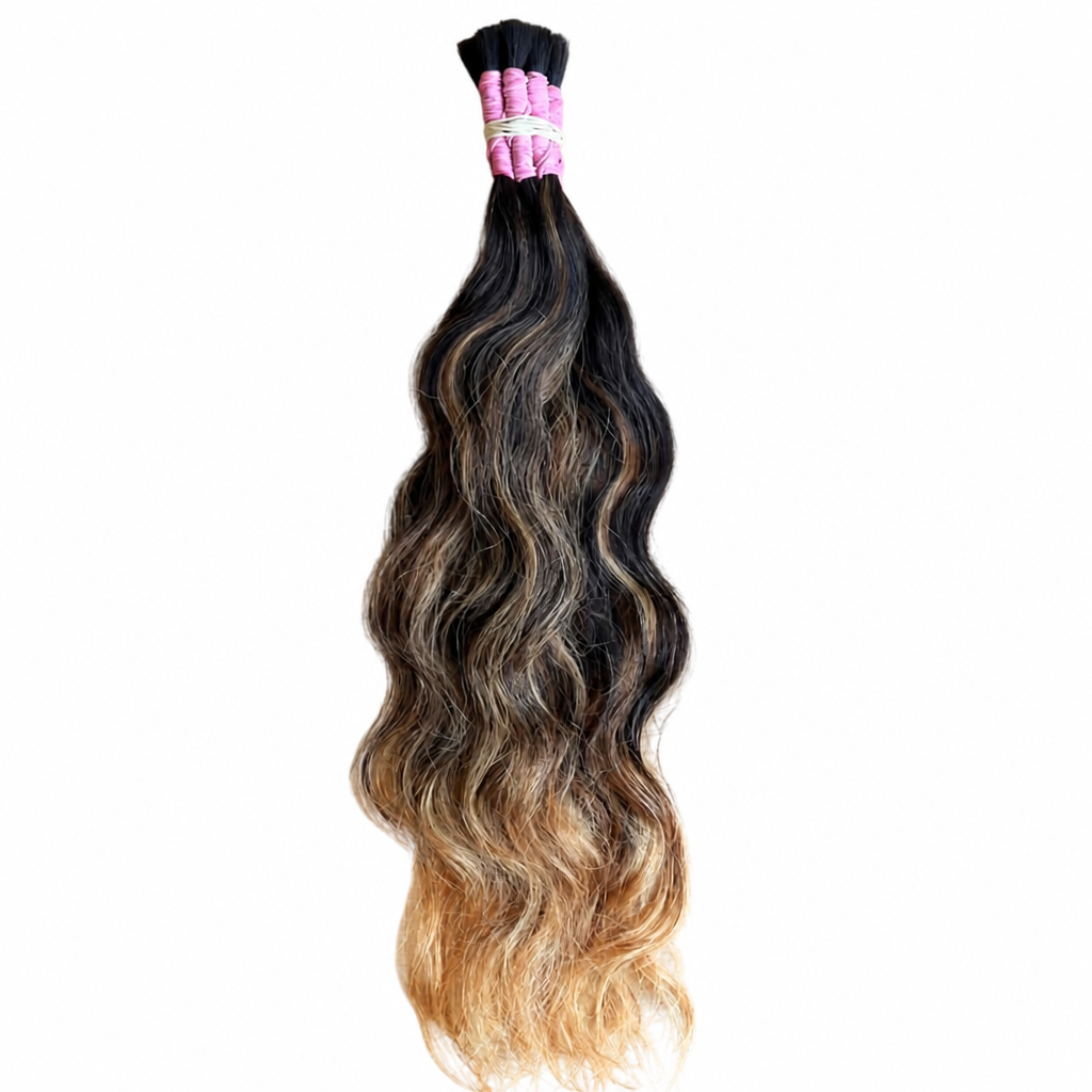 Cabelo Humano Morena Iluminada Ombré Hair Ondulado 50 cm 100 g