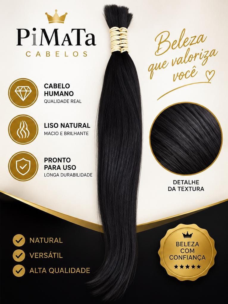 Cabelo humano 45 50gr