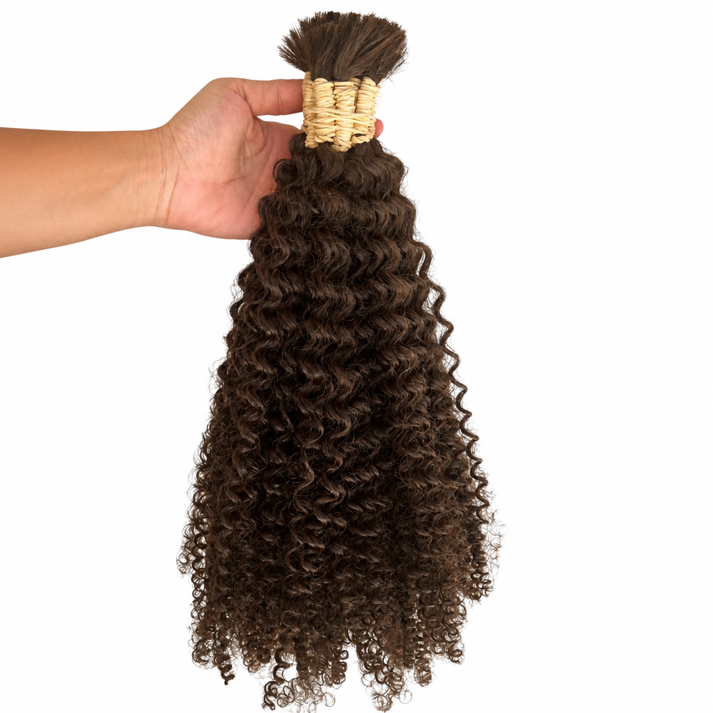 Cabelo Humano 65cm 100g Cacho 2 Cacheado Castanho Escuro